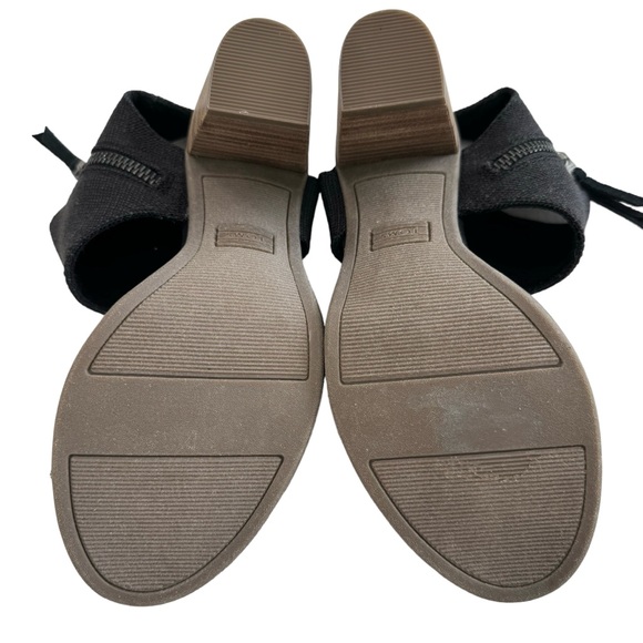 NWOT Toms Majorca Cutout Black Yarn Dye/ Global Woven Block Heel Sandals Size 5 - Picture 11 of 16